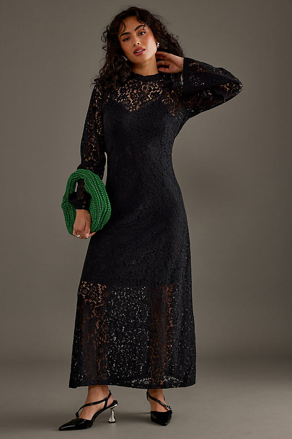 Selected Femme Colette Bell-Sleeve Lace Maxi Dress