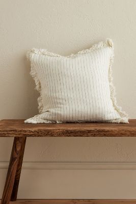 Ellenvale Interiors Hallie Olive Stripe Linen Cushion