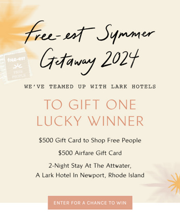 Newsletter content from freepeople