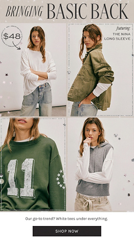 Newsletter content from freepeople