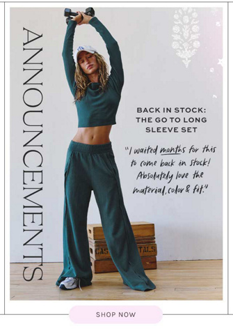 Newsletter content from freepeople