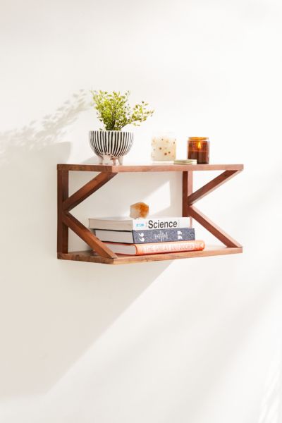 Lucy Double Wooden Wall Shelf Urban Outfitters