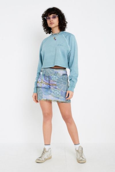 Uo S Medallion Print Mesh Mini Skirt Urban Outfitters