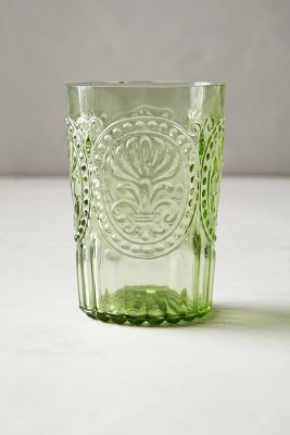 Anthropologie Fleur-de-lys Tumbler In Green