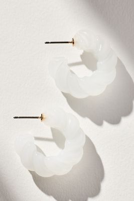Twisted Glass Hoop Earrings