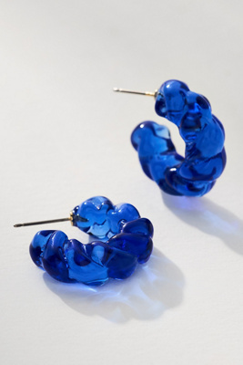 By Anthropologie Twisted Glass Hoop Earrings