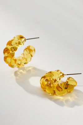 By Anthropologie Twisted Glass Hoop Earrings