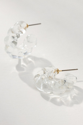 By Anthropologie Twisted Glass Hoop Earrings