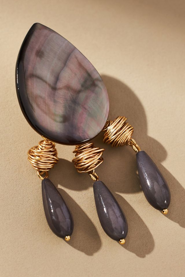 Stone Teardrop Chandelier Earrings #1