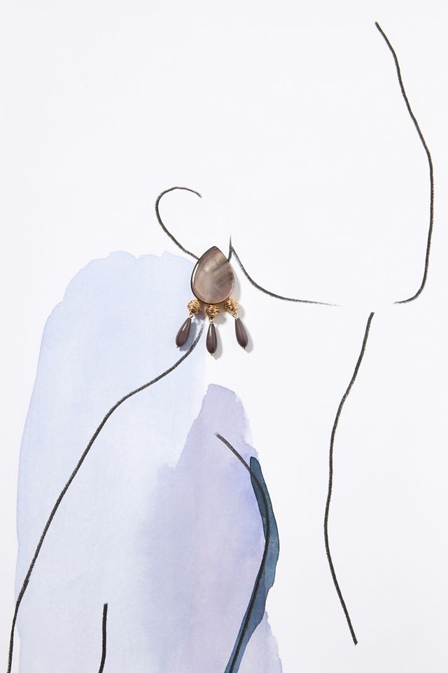 Stone Teardrop Chandelier Earrings #2