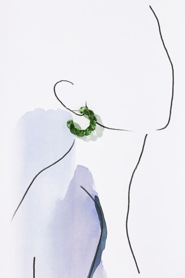 Large Glass Rope Hoop Earrings #2