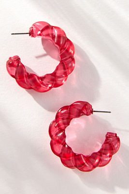 By Anthropologie Large Glass Rope Hoop Earrings