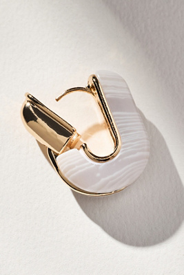By Anthropologie Geo Stone Huggie Hoop Earrings