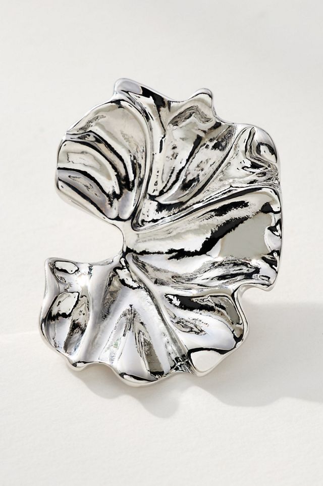 Metal Fluttered Post Earrings #1