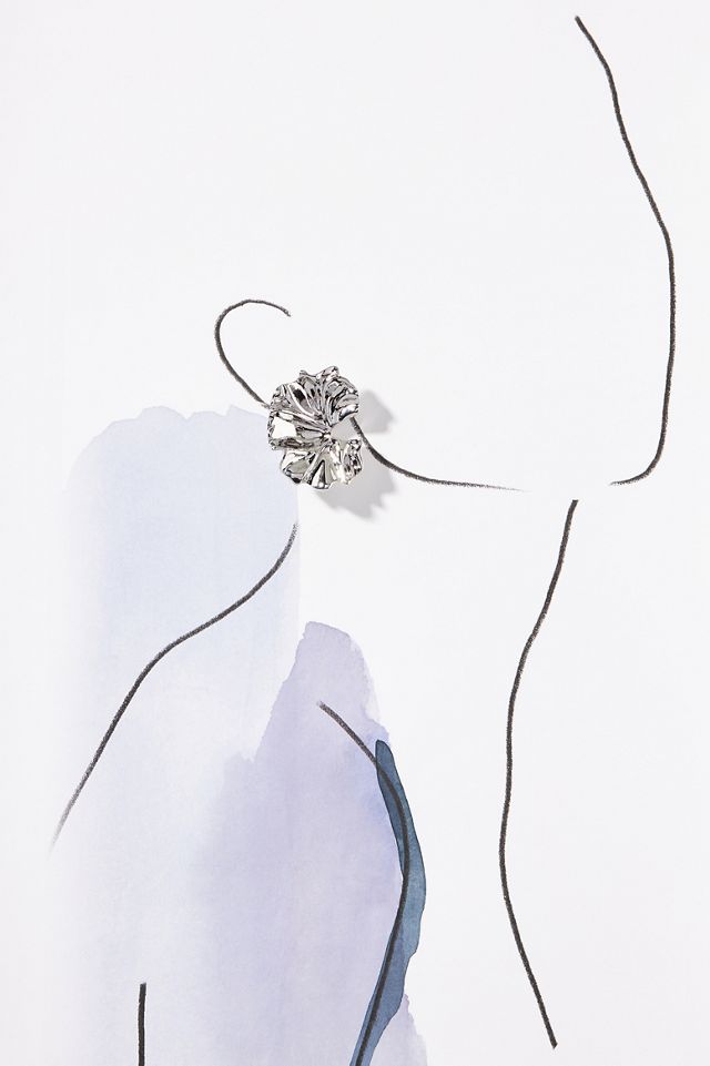Metal Fluttered Post Earrings #2