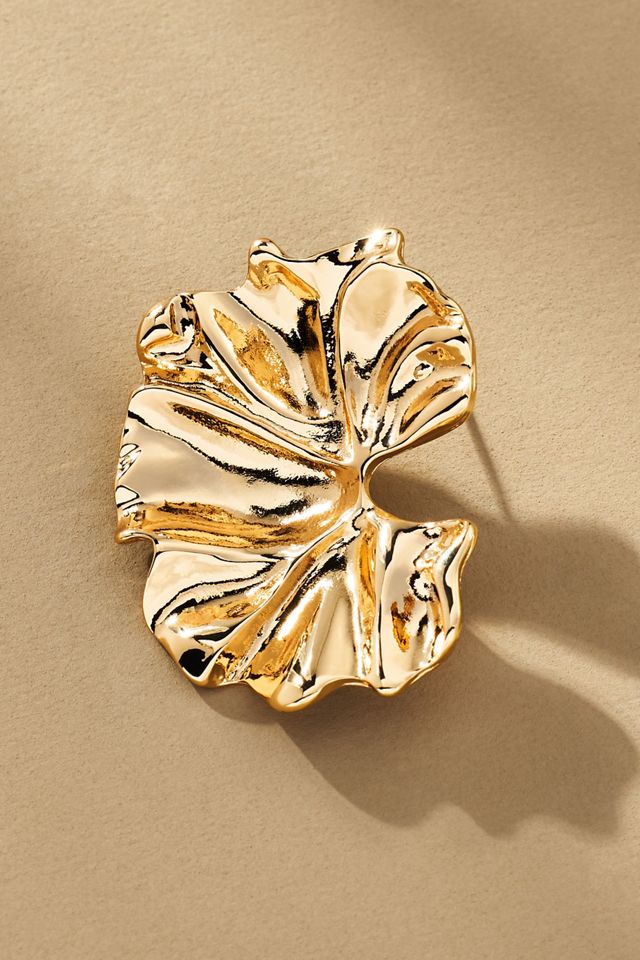 Metal Fluttered Post Earrings #1