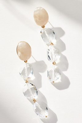 By Anthropologie Lucite Linear Drop Earrings In Clear