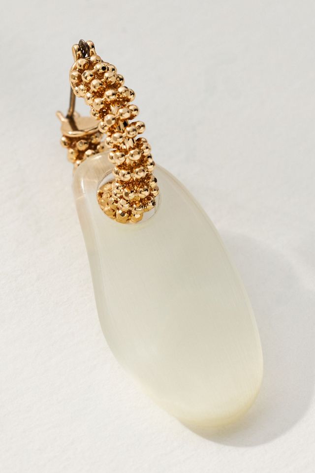 Beaded Top Resin Drop Earrings #2