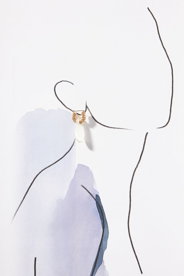 Beaded Top Resin Drop Earrings #3