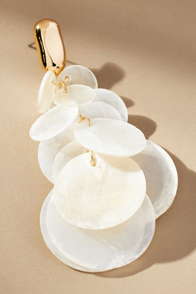 Shell Disc Drop Earrings #2