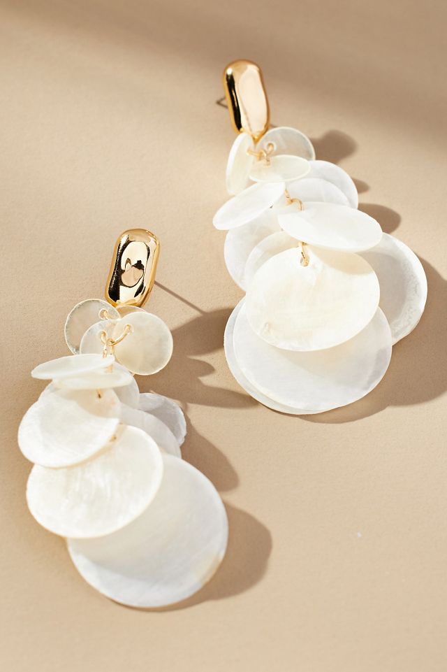 Shell Disc Drop Earrings #1