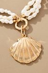Layered Pearl Shell Pendant Necklace