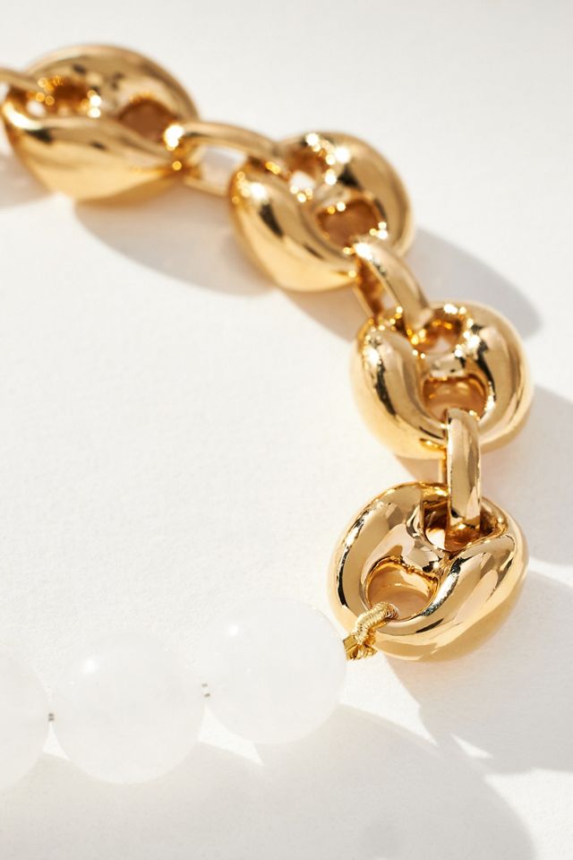 Alona Kamari Moonstone & Chain Bracelet #1