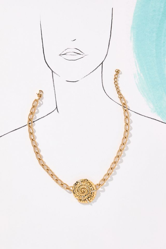 Alona Iris Shell Pendant Necklace #2