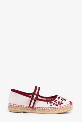Penelope Chilvers Flora Broderie Espadrille Mary Jane Flats