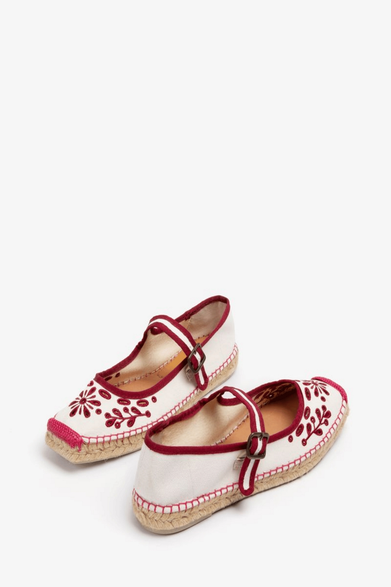 Penelope Chilvers Flora Broderie Espadrille Mary Jane Flats