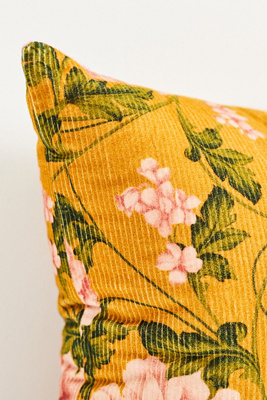 Celia Velvet Cord Floral Pillow - Thumbnail 3