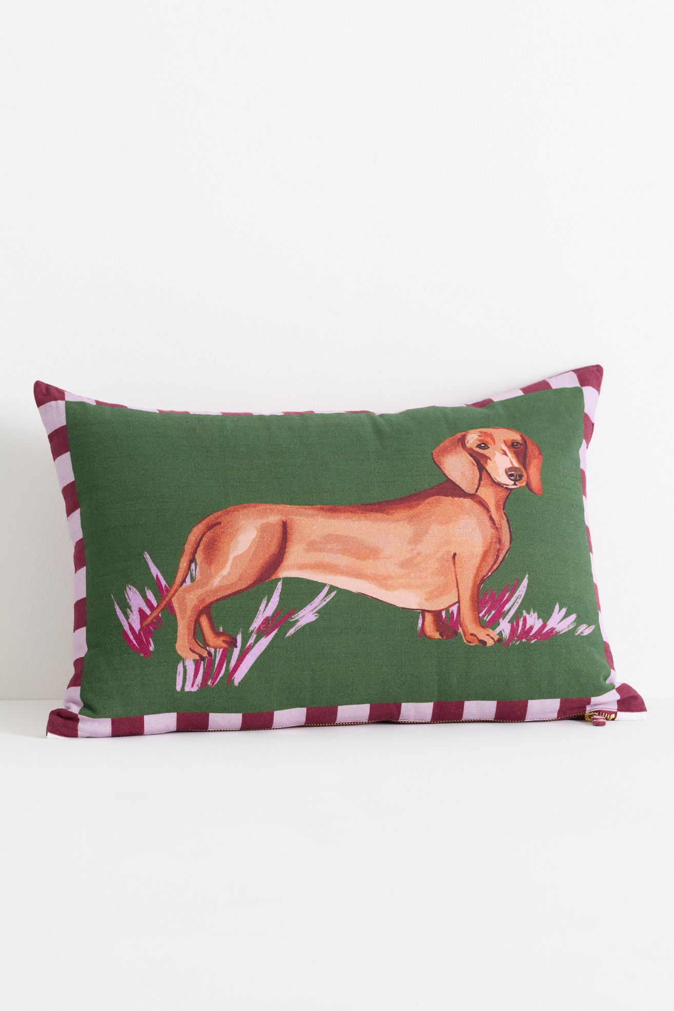 Portabello Cotton Printed Icon Pillow - Dachshund, 14" X 20", Assorted