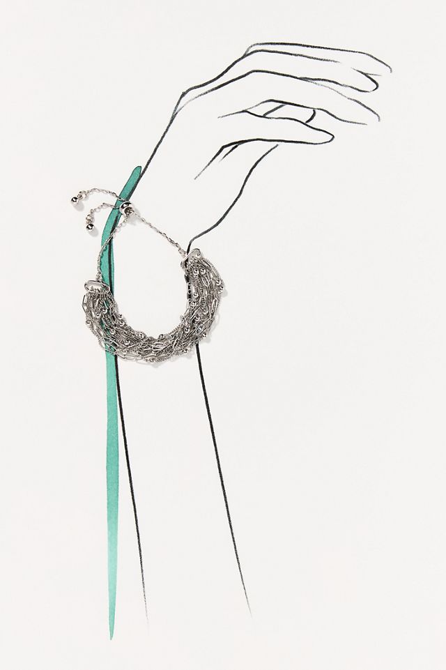 Beaded Layered Chain Bracelet #2