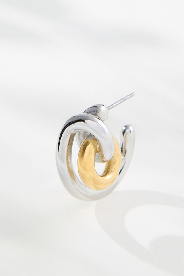 Mixed Metal Circle Hoop Earrings #1