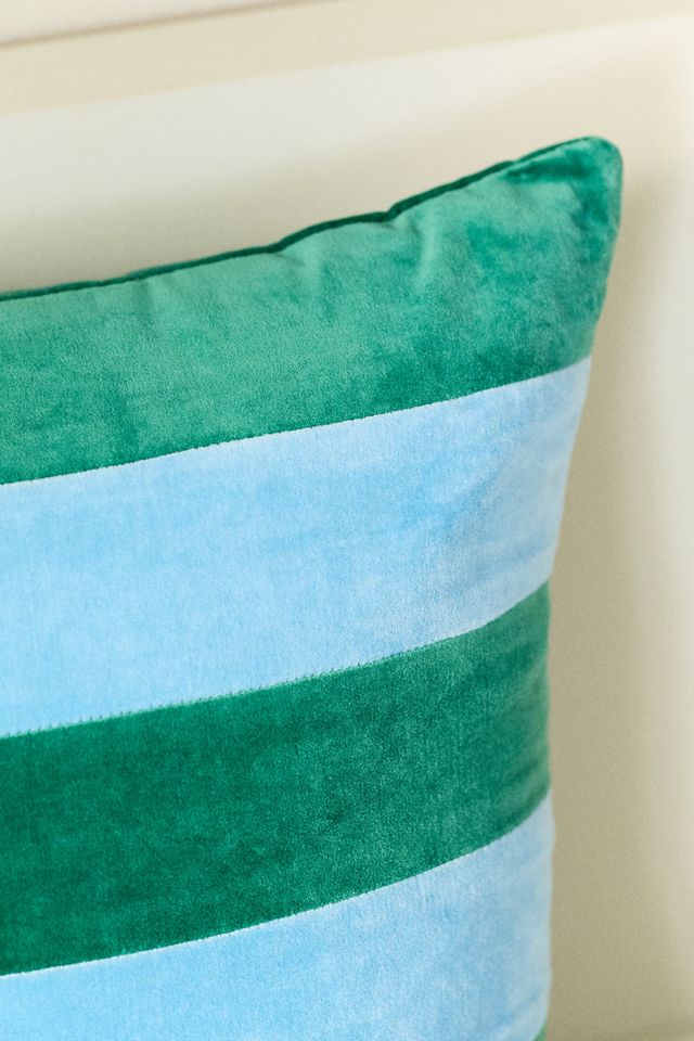 Andie Striped Cotton Velvet Pillow #1