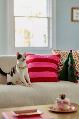 Andie Striped Cotton Velvet Pillow