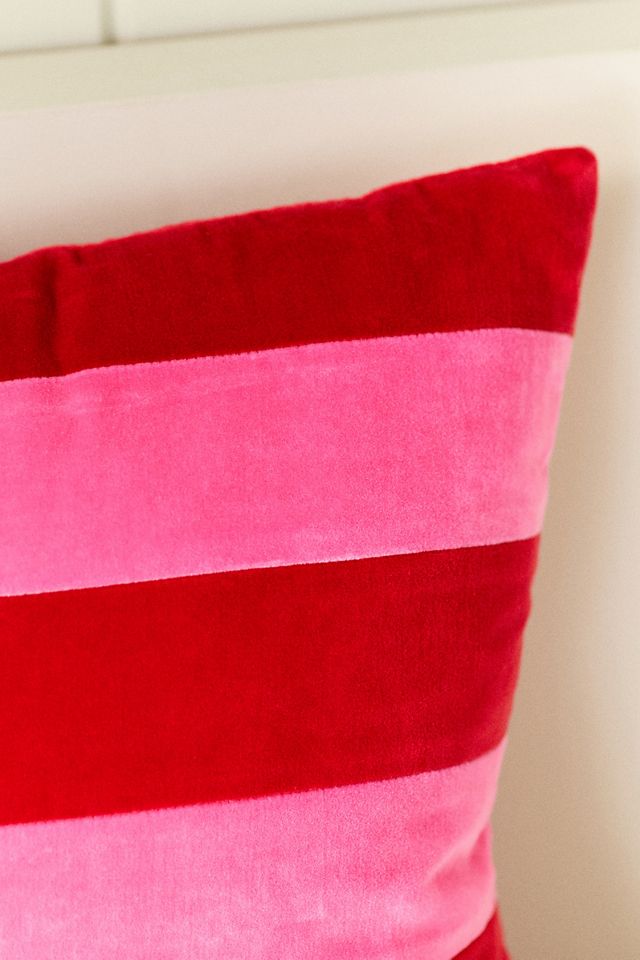 Andie Striped Cotton Velvet Pillow #2