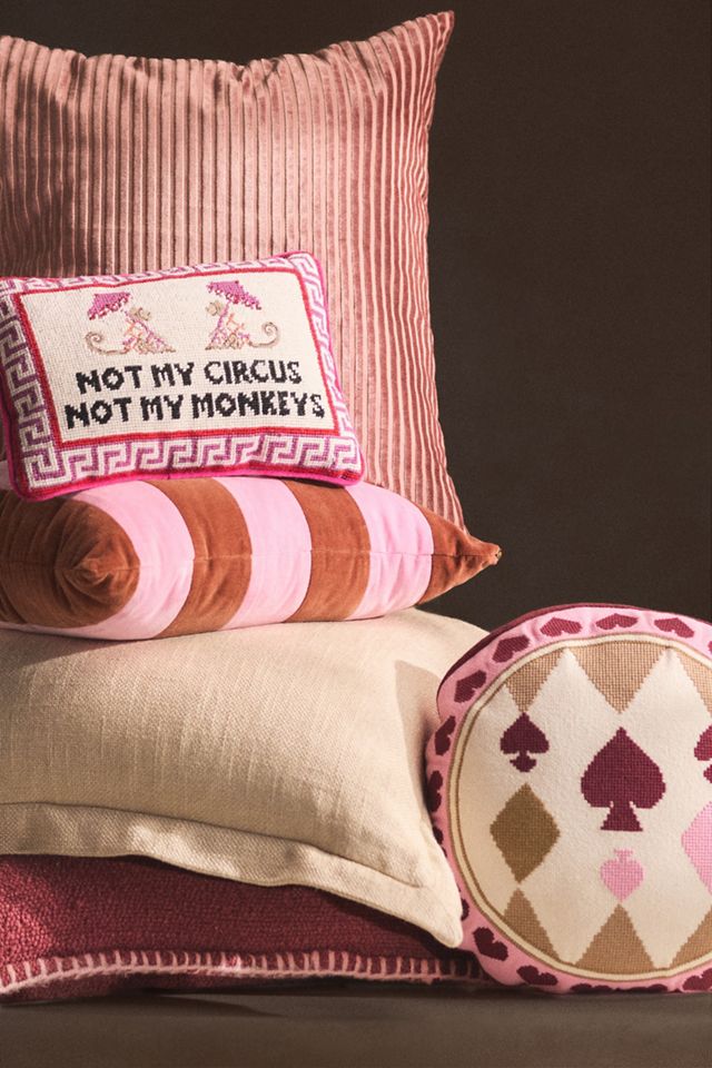 Andie Striped Cotton Velvet Pillow #2