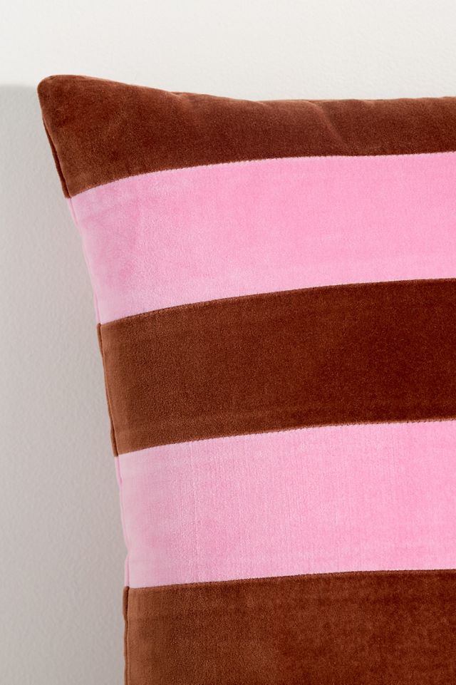 Andie Striped Cotton Velvet Pillow #1