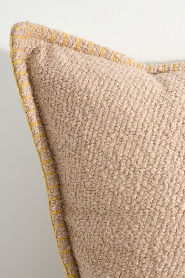 Curtis Bouclé Blanket-Stitch Pillow #2