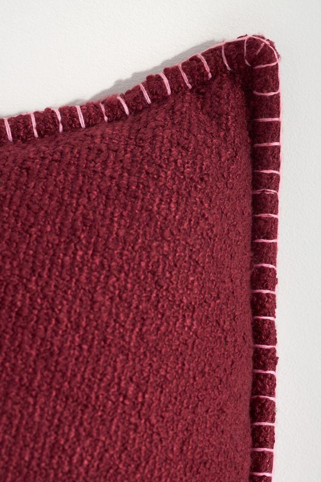Curtis Bouclé Blanket-Stitch Pillow