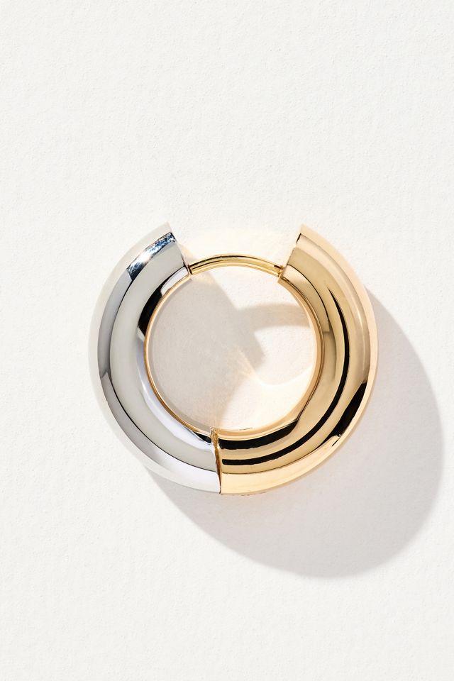 Mixed Metal Huggie Hoop Earrings #1