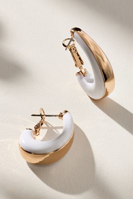 Round Resin Huggie Hoop Earrings