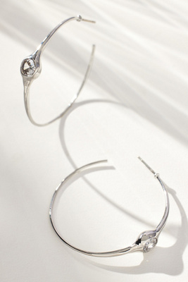 By Anthropologie Crystal-dotted Hoop Earrings