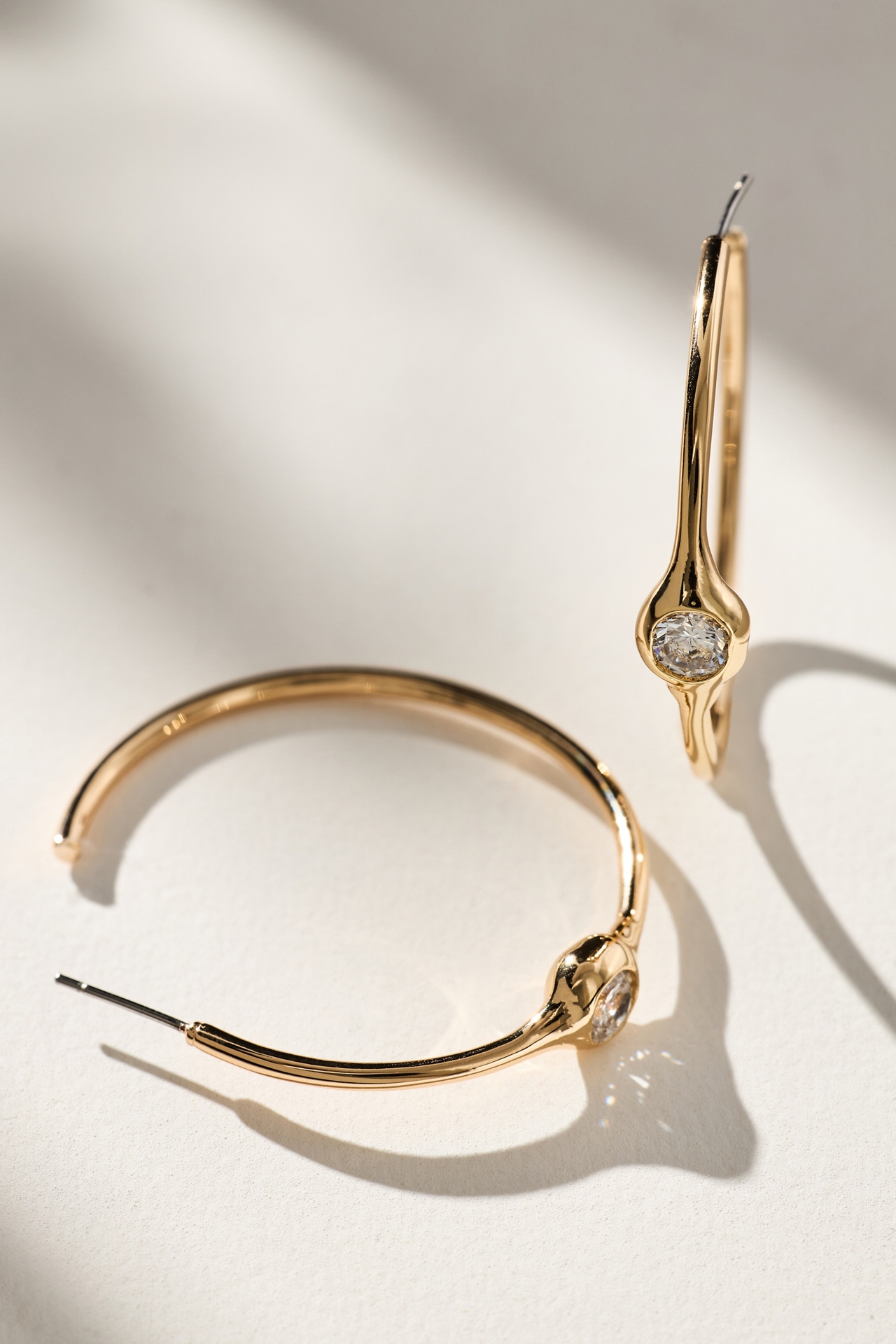 Crystal-Dotted Hoop Earrings