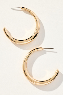 By Anthropologie Sleek Thin Hoop Earrings In Gold