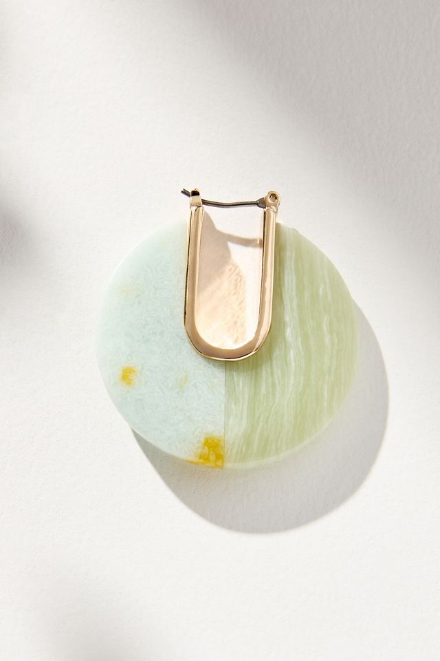 Half & Half Colored Hoop Earrings #3