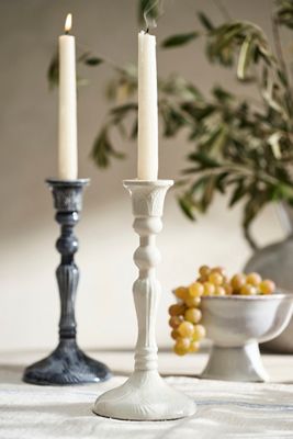 Textured Enamel Taper Holder, Medium