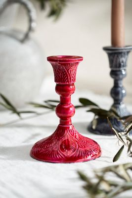 Textured Enamel Taper Holder, Small