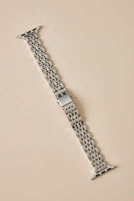 Posh Tech Rainey Skinny Stainless Steel Apple Watch Band In Silver